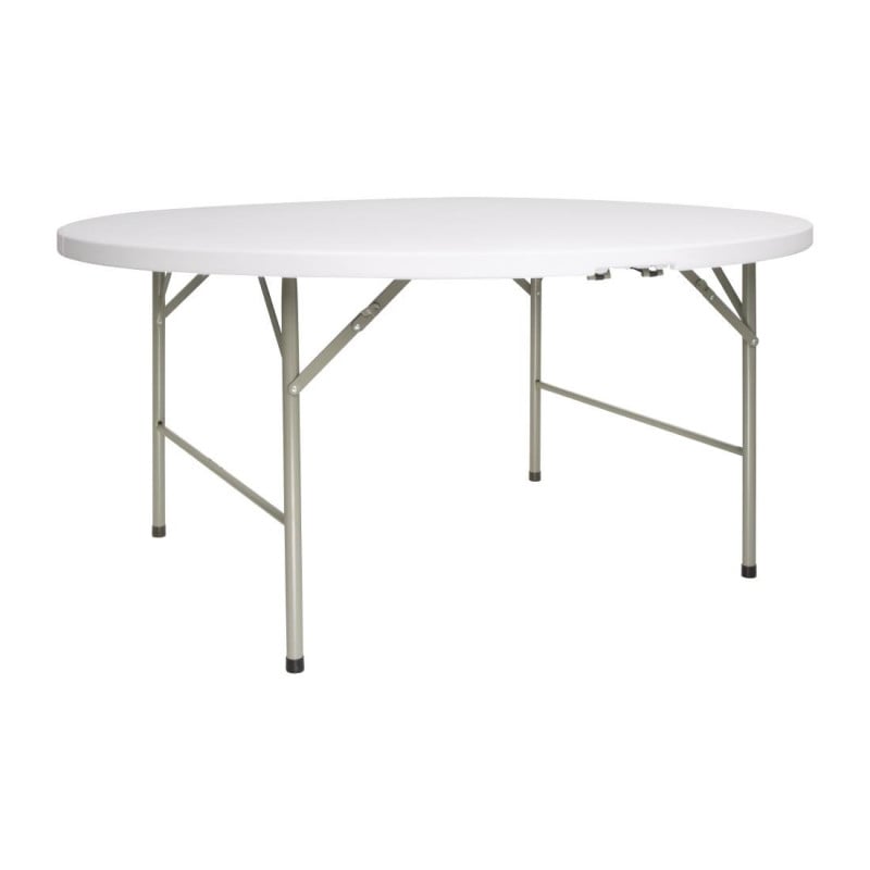 Table Ronde Pliable Au Centre Blanche Ø 1530 Mm - Bolero - Fourniresto Table Ronde Pliable Au Centre Blanche Ø 1530 Mm - Bolero - Fourniresto