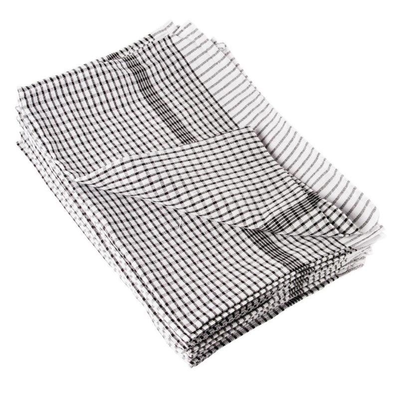 Torchon Noir En Polycoton - Lot De 10 - Vogue - Fourniresto Torchon Noir En Polycoton - Lot De 10 - Vogue - Fourniresto