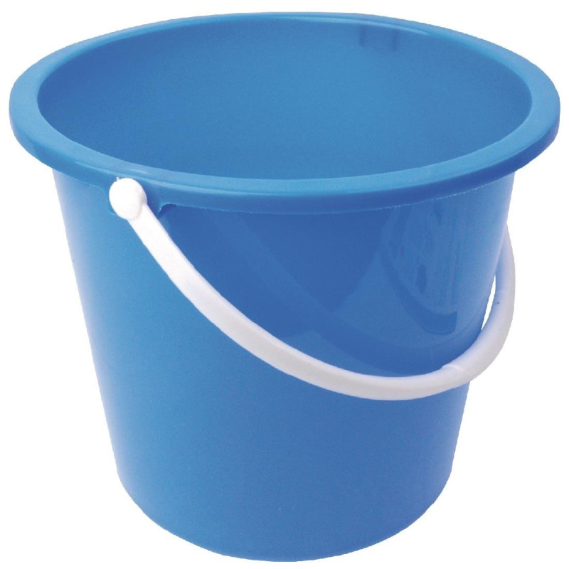 Round Blue Plastic Bucket 10 L - Jantex - Fourniresto Round Blue Plastic Bucket 10 L - Jantex - Fourniresto