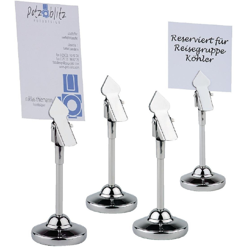Support À Pince En Inox Pour Numéros De Table - Lot De 4 - APS - Fourniresto Support À Pince En Inox Pour Numéros De Table - Lot De 4 - APS - Fourniresto