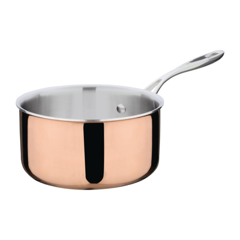 Casserole en Cuivre 3 Couches Induction Ø 180 mm - Vogue - Fourniresto Casserole en Cuivre 3 Couches Induction Ø 180 mm - Vogue - Fourniresto
