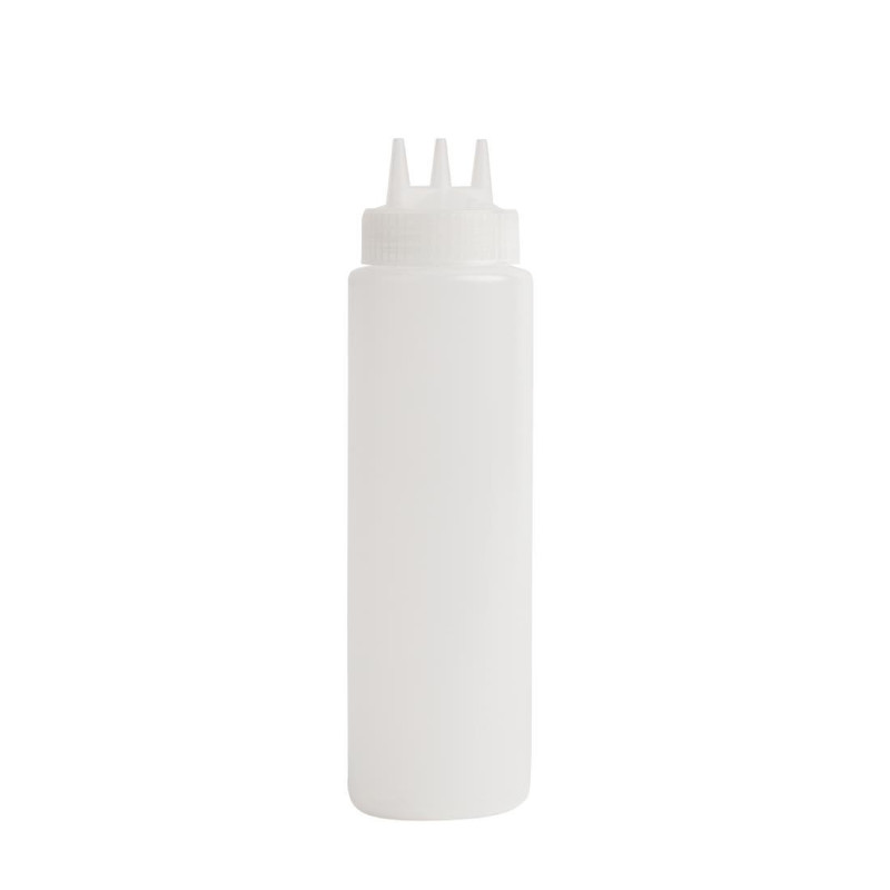 Flexible Transparent Bottle 3 nozzles 681ml - Vogue - Fourniresto Flexible Transparent Bottle 3 nozzles 681ml - Vogue - Fourniresto