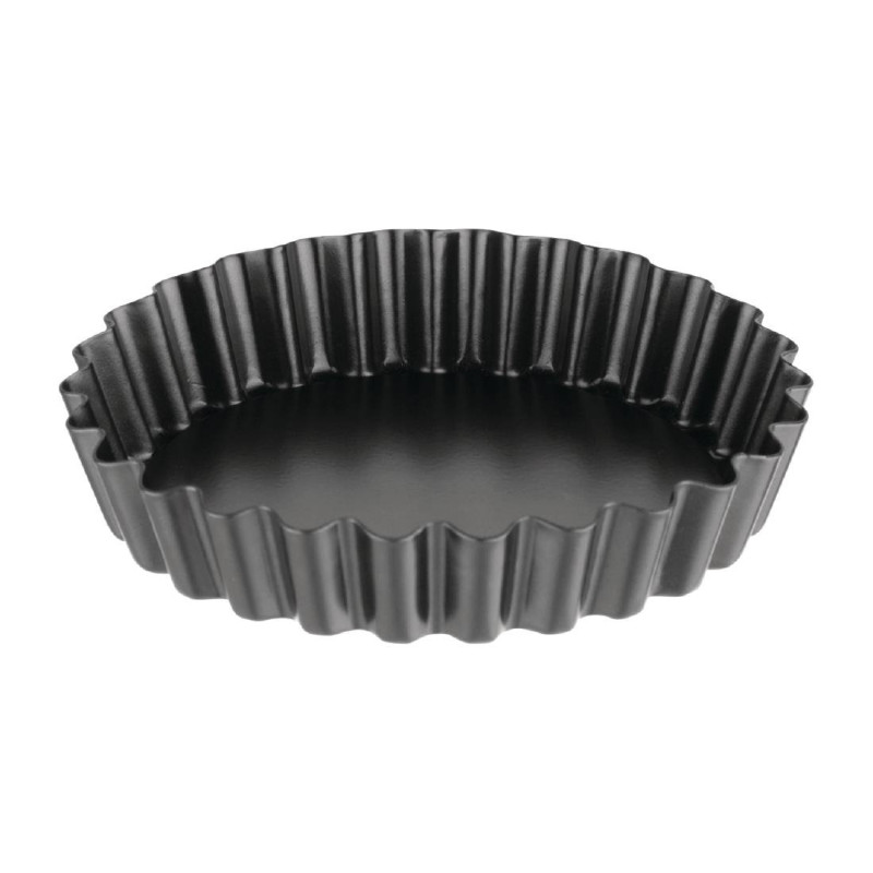 Non-stick Fluted Tartlet Mould with Removable Bottom 10 cm - Set of 3 - Vogue - Fourniresto