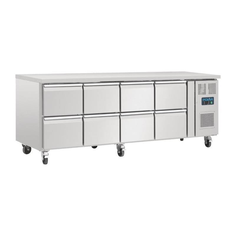 Table Réfrigérée Gn 1/1 Ventilée 8 Tiroirs Série U - 616 L - Polar