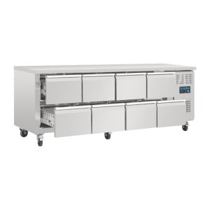 Table Réfrigérée Gn 1/1 Ventilée 8 Tiroirs Série U - 616 L - Polar