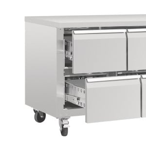 Table Réfrigérée Gn 1/1 Ventilée 8 Tiroirs Série U - 616 L - Polar