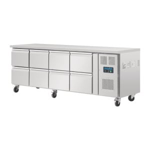 Table Réfrigérée Gn 1/1 Ventilée 8 Tiroirs Série U - 616 L - Polar