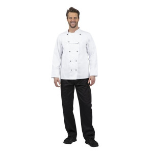 Kokandusvest Chicago pikkade varrukatega valge M suurus - Whites Chefs Clothing - Fourniresto