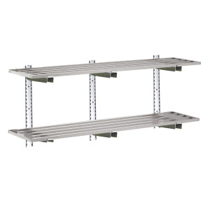 Ajourdatud seinariiul roostevabast terasest - L 1800 x 400mm - Gastro M