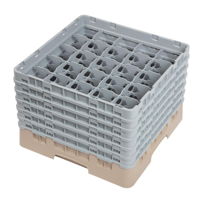 Casier À Verres 25 Compartiments Camrack Beige - L 500 x L 500mm - Cambro Casier À Verres 25 Compartiments Camrack Beige - L 500 x L 500mm - Cambro