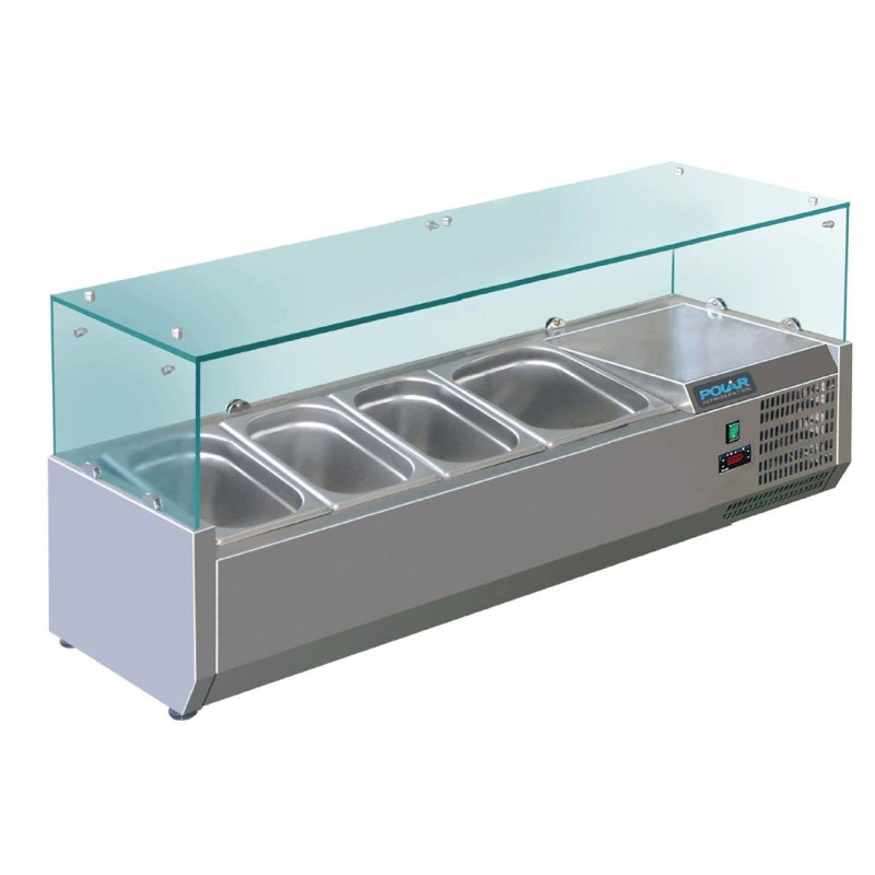 Vitrine Réfrigérée À Ingrédients 3X Gn 1/3 Et 1X Gn 1/2 Série G - Polar - Fourniresto Vitrine Réfrigérée À Ingrédients 3X Gn 1/3 Et 1X Gn 1/2 Série G - Polar - Fourniresto