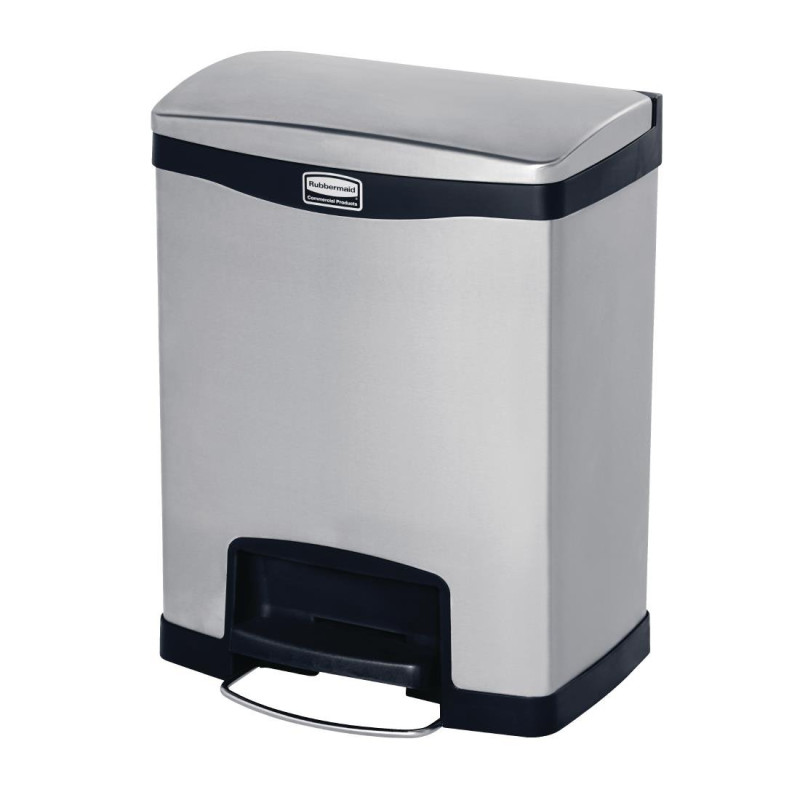 Poubelle À Pédale Frontale Inox Slim Jim - 30L - Rubbermaid Poubelle À Pédale Frontale Inox Slim Jim - 30L - Rubbermaid