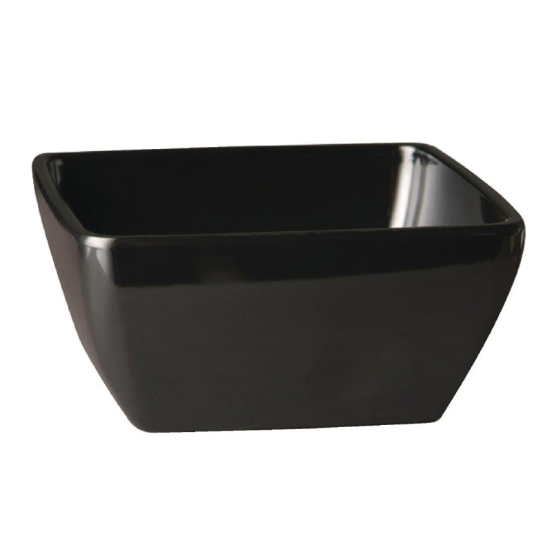 Square Melamine Bowl Pure Black - 190mm - APS - Fourniresto Square Melamine Bowl Pure Black - 190mm - APS - Fourniresto