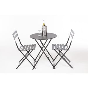 Terasest terrassitoolid - Mustad - Komplekt 2 - Bolero - Fourniresto