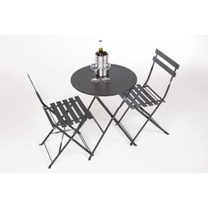 Terasest terrassitoolid - Mustad - Komplekt 2 - Bolero - Fourniresto