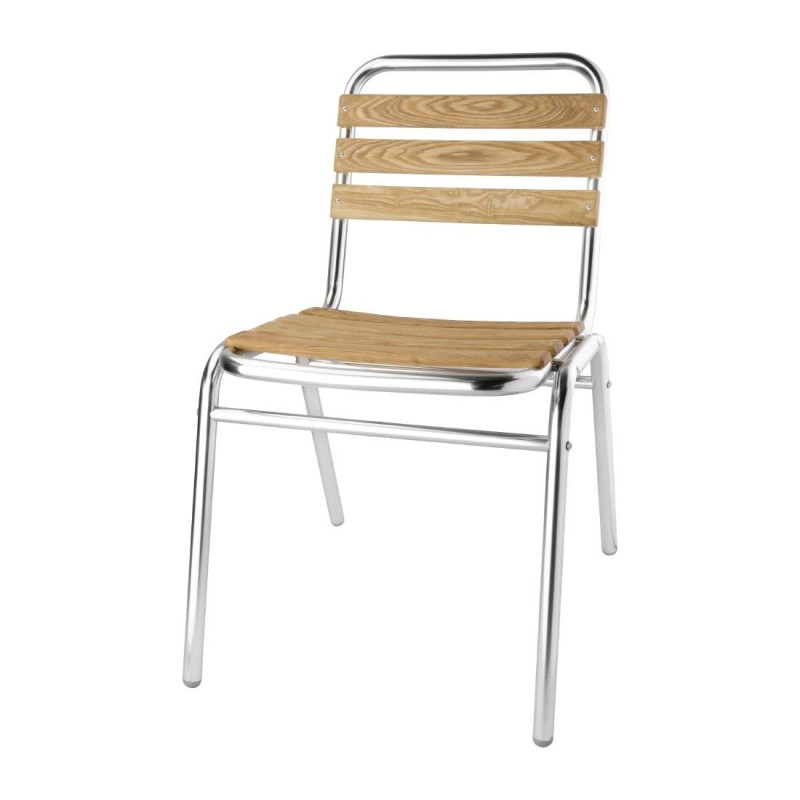 Chaises bistro frêne et aluminium - Bolero - Fourniresto Chaises bistro frêne et aluminium - Bolero - Fourniresto