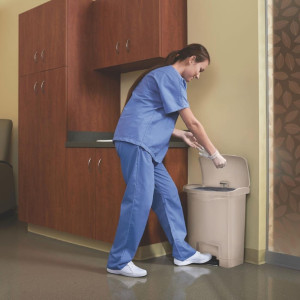 Prügikast pedaaliga Slim Jim Beige - 30L - Rubbermaid