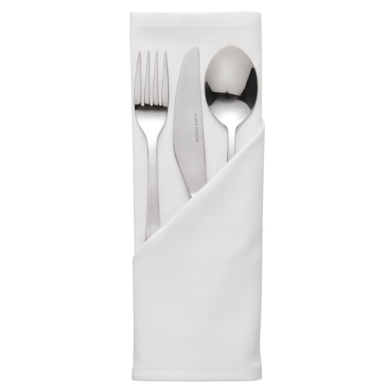 White polyester napkins - Pack of 10 - Mitre Essentials - Fourniresto White polyester napkins - Pack of 10 - Mitre Essentials - Fourniresto