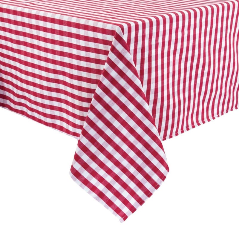Punase ruudulise mustriga polüester laudlina 1780 x 1780mm - Mitre Essentials - Fourniresto