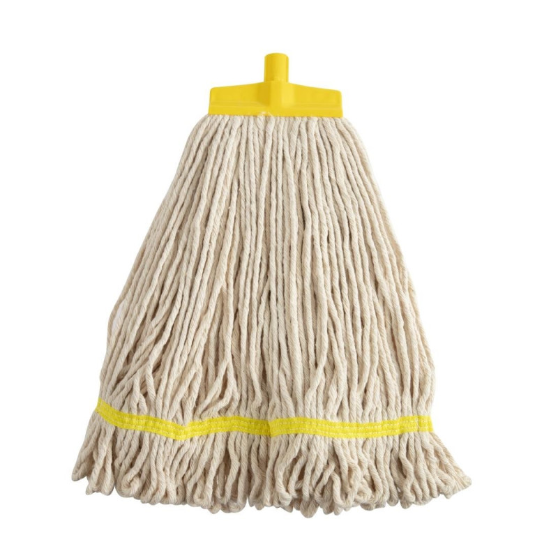 Tête de balai serpillère avec bande de maintien jaune - Scot Young - Fourniresto Tête de balai serpillère avec bande de maintien jaune - Scot Young - Fourniresto