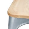 Terasest toolid puidust istmega - Komplekt 4 - Bolero