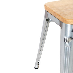 Madala terasest bistroo taburetid puidust istmega - Komplekt 4 - Bolero
