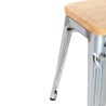 Madala terasest bistroo taburetid puidust istmega - Komplekt 4 - Bolero
