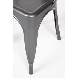 Chairs in Metallic Gray Steel - Set of 4 - Bolero