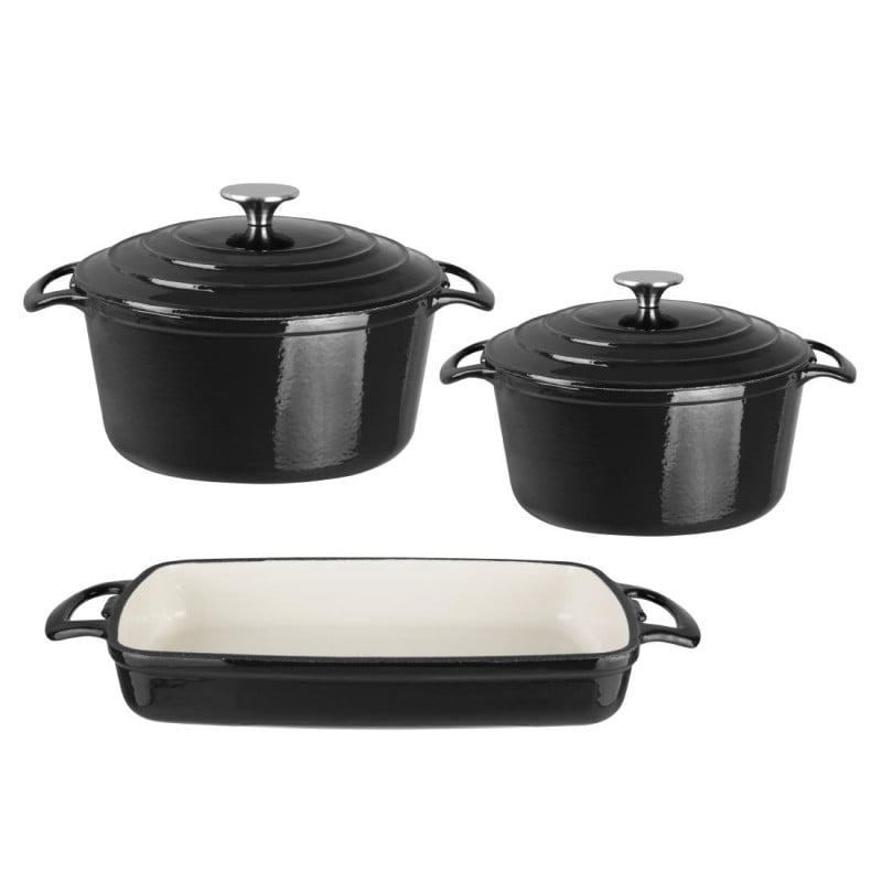 Vogue Cast Iron Casserole Set and Roasting Dish: Professional Quality, Gourmet Cooking Vogue Cast Iron Casserole Set and Roasting Dish: Professional Quality, Gourmet Cooking