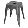 Hallid metallist terasest madalad taburetid - komplekt 4 Bolero Bistro