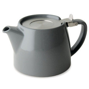 Gray Teapot 500ml FORLIFE - High-quality ceramic, stainless steel tea strainer