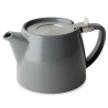 Gray Teapot 500ml FORLIFE - High-quality ceramic, stainless steel tea strainer