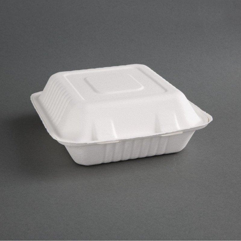 3-Compartment Bagasse Compostable Boxes 201mm - Pack of 200 3-Compartment Bagasse Compostable Boxes 201mm - Pack of 200