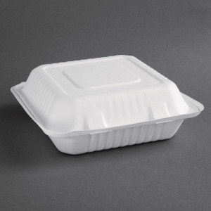 Hinged compostable Bagasse boxes 236mm - 200 tk komplekt