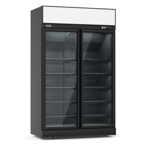 Joogivitrin must CombiSteel - 1000 L, klaasist uksed ja LED-valgustus