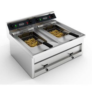 Elektriline lauapealne fritüür - 2 x 12 L - CombiSteel