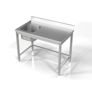 Vasakpoolne valamu koos seljatoega - L 1200 x P 700 mm - CombiSteel