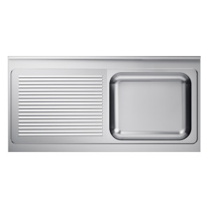 Valamu 1 kauss ja nõudekuivatus vasakul koos tagaseinaga - L 1400 x S 700 mm - CombiSteel