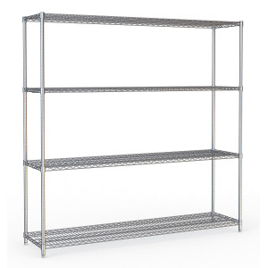 Kokkupandav riiul 4 tasandit - Kroomitud teras CombiSteel