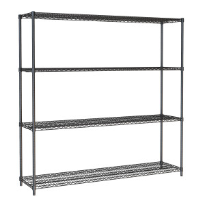 4 tasandiline lahtivõetav riiul Must - L 1800 x S 450 mm - CombiSteel