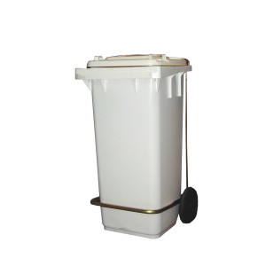White Pedal Bin - 120 L