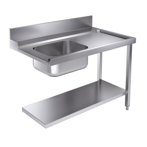 Loading Table with Shelf and Backsplash - Right - L 1200 x D 750 mm - CombiSteel