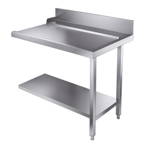 Table de Chargement avec Etagère et Dosseret - Droite - L 1100 x P 750 mm - CombiSteel