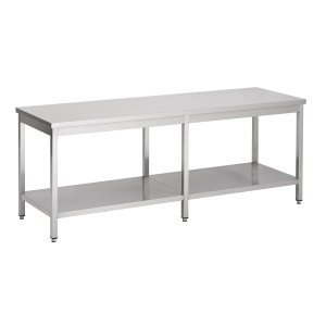 Stainless Steel Table with Shelf - L 2400 x D 700 mm - CombiSteel