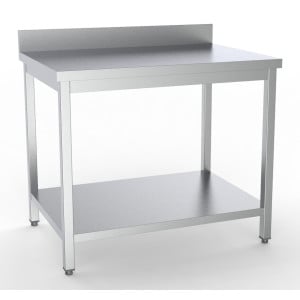 Table Inox avec Dosseret et Etagère - L 1200 x P 700 mm - CombiSteel