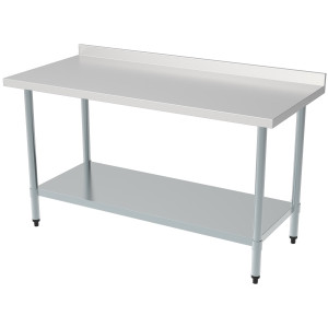 Roostevabast terasest laud seljatoe ja riiuliga - L 1400 x P 700 mm - CombiSteel