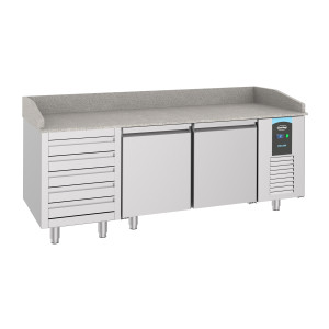 Meuble à Pizza à 2 Portes et 5 Tiroirs - 615 L - CombiSteel