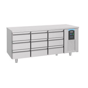 Positiivne GN 1/1 jahutatud laud 9 sahtliga - 474 L - CombiSteel