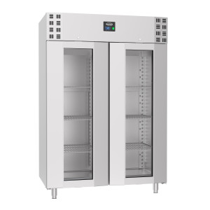 Stainless Steel Positive Refrigerated Cabinet - 2 Glass Doors - 1400 L - CombiSteel