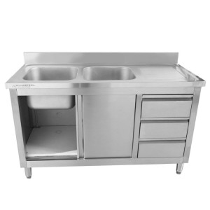 Meubel Kraanikauss 2 Vanni Tagaseinaga - 1400 x 600 mm - Vann Vasakul - Dynasteel